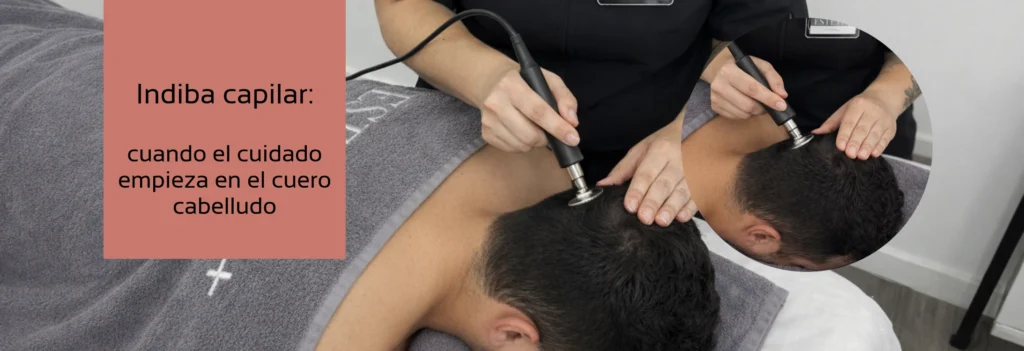 Tratamiento de Indiba capilar en Clínicas Alsale Estetik+ para mejorar la salud del cuero cabelludo y fortalecer el cabello desde el origen.